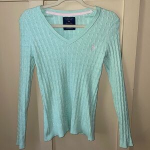 Teal Polo V neck sweater